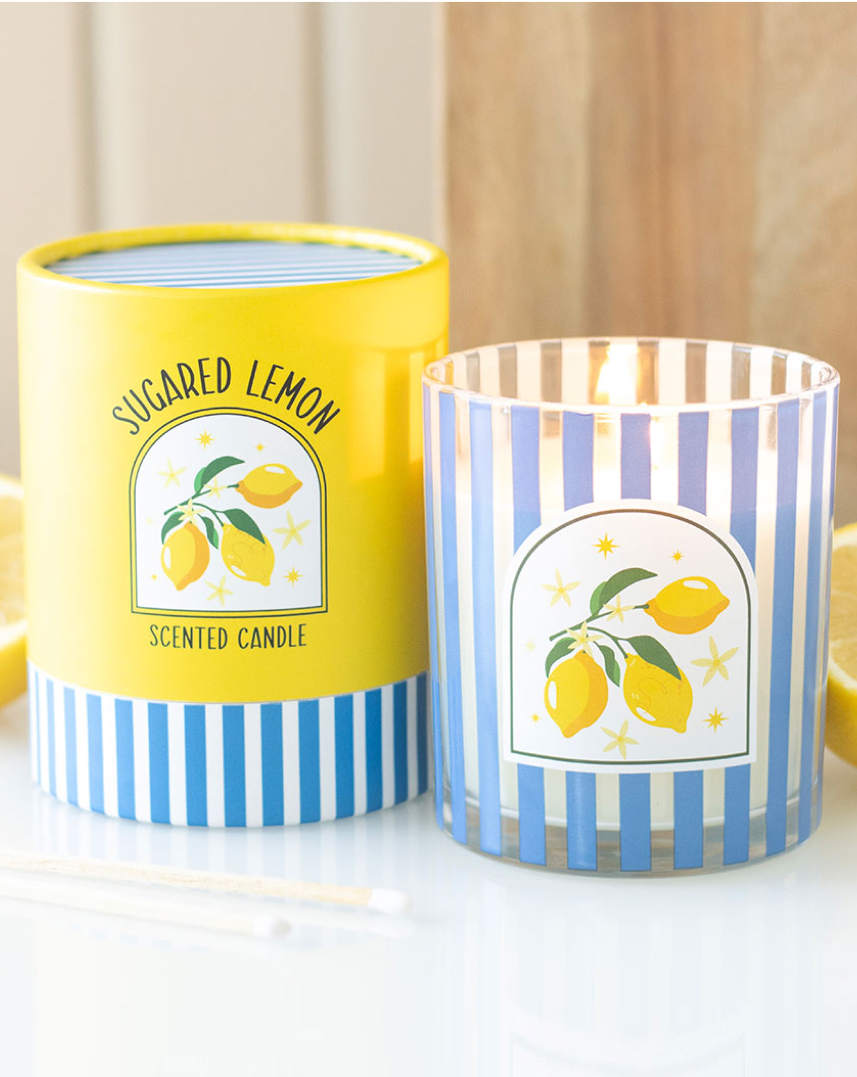 New In - Sugared Lemon Scented Candle
