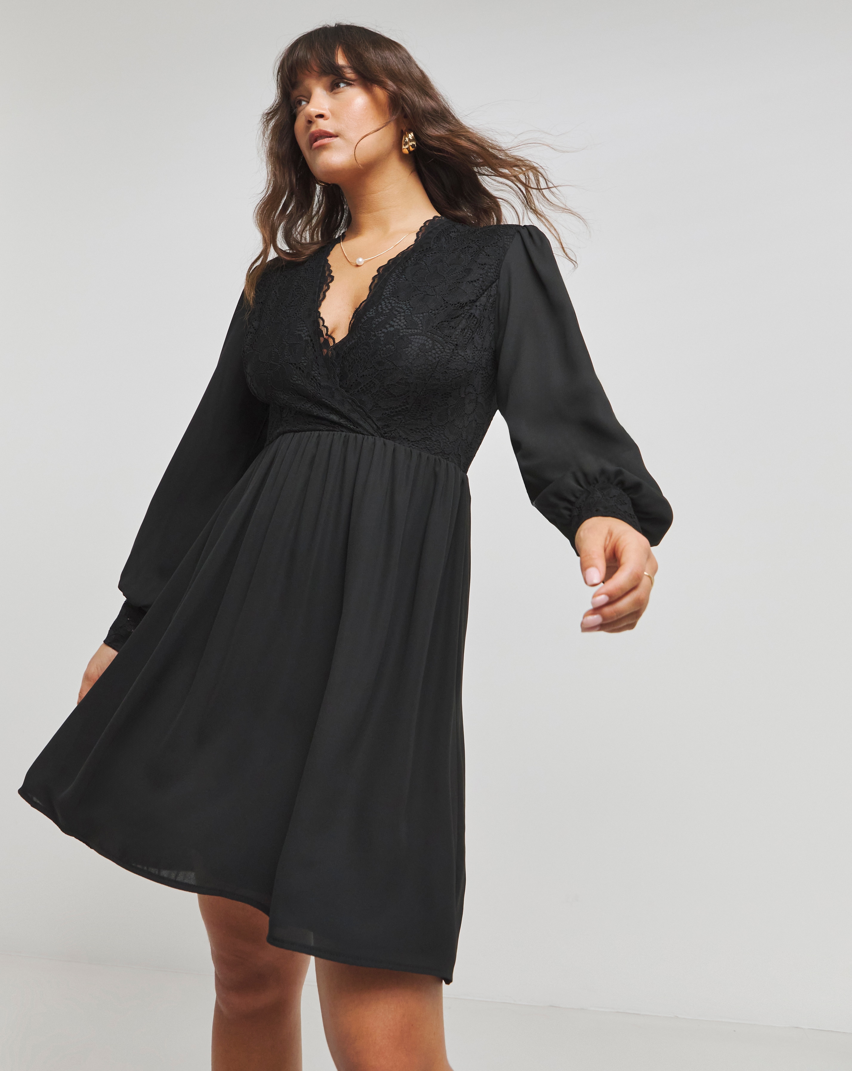 Flounce London Lace Mini Dress
