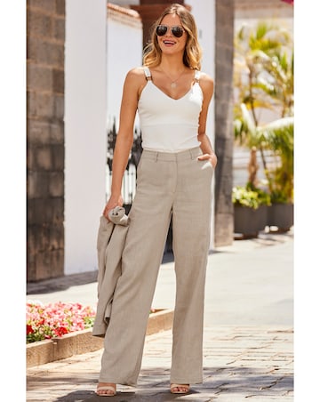 Sosandar 100% Linen Wide Leg