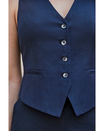 Sosandar Linen Blend Waistcoat