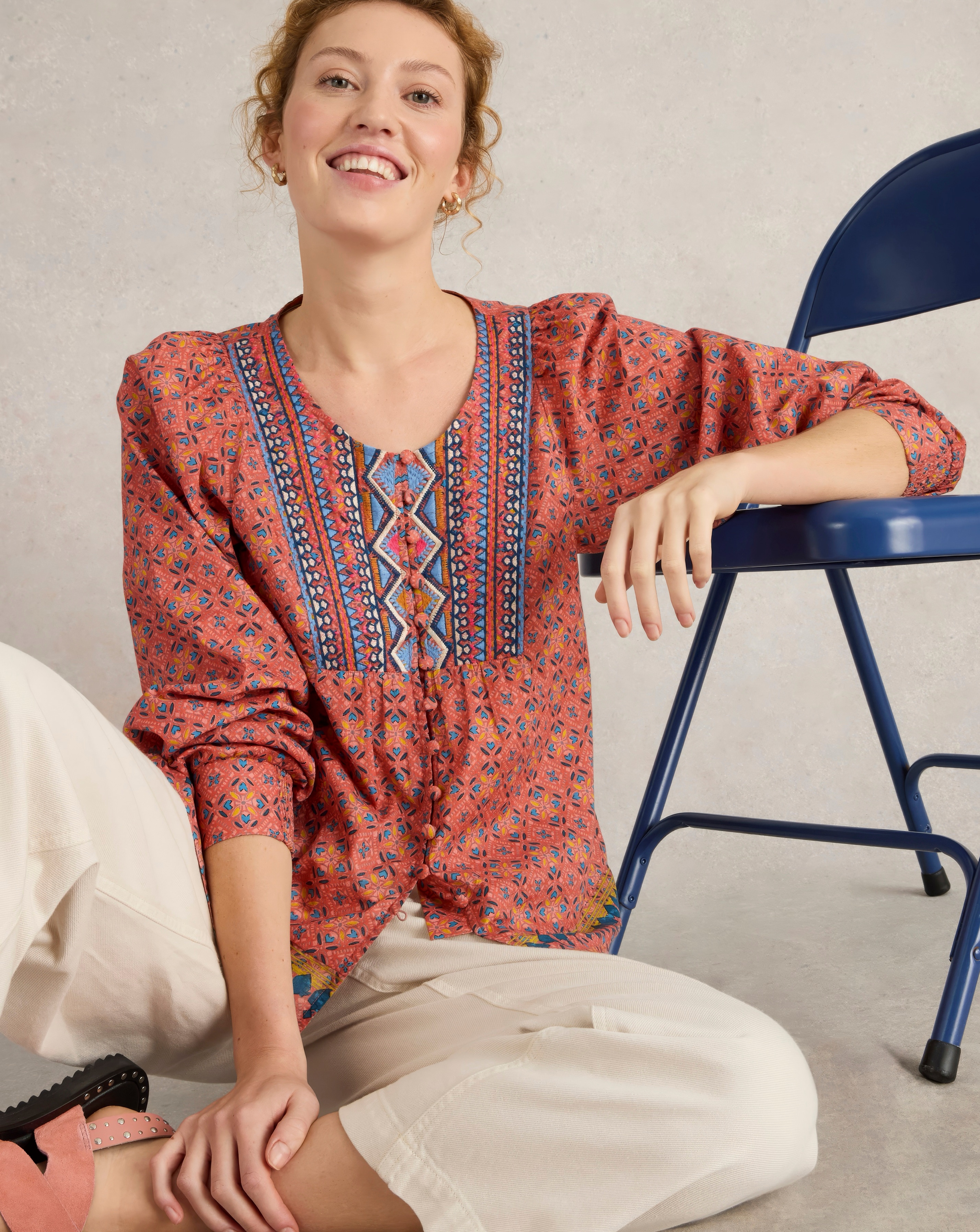 White Stuff Embroidered Top