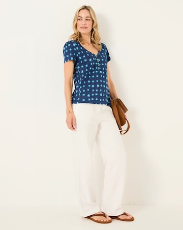 FatFace Lena Linen Mini Spot Top