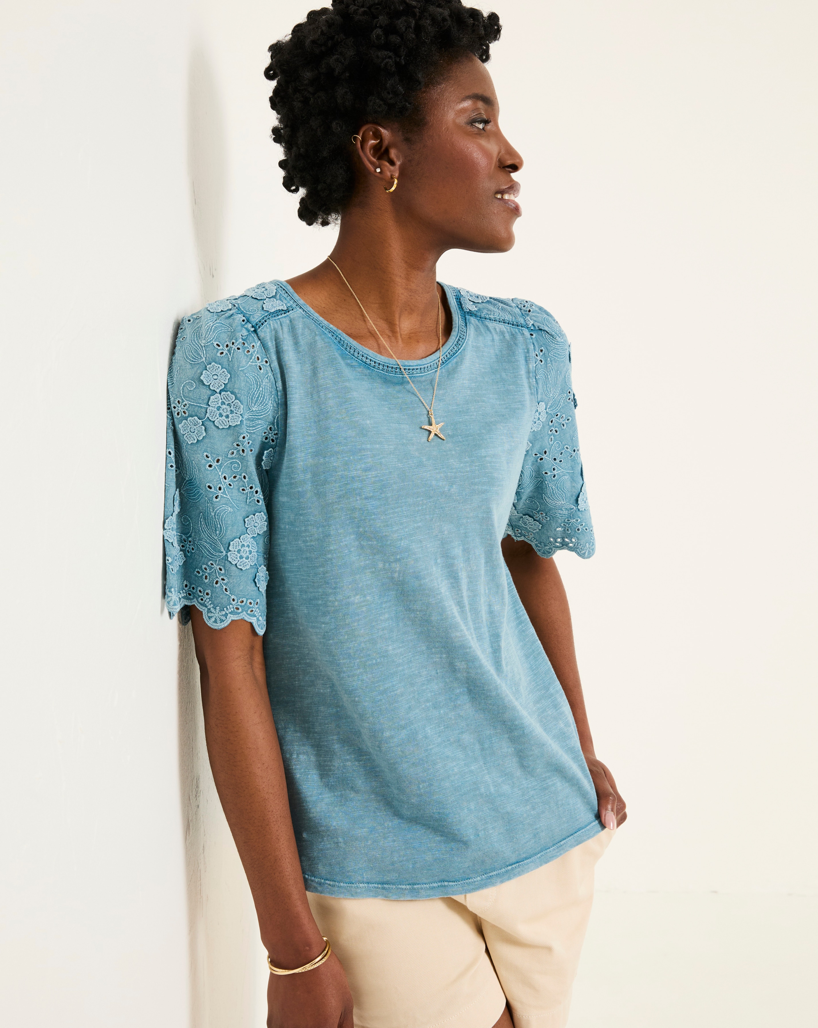 FatFace Broderie Top