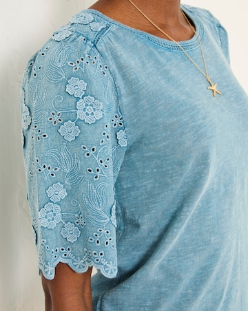 FatFace Broderie Top