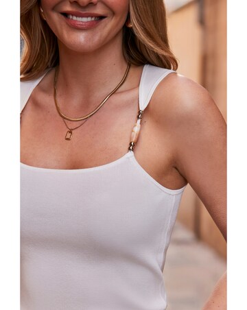 Sosandar Bead Detail Strappy Knit Top