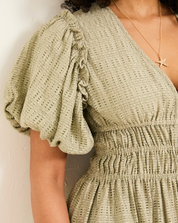 FatFace Copper & Black Tabitha Textured Dress