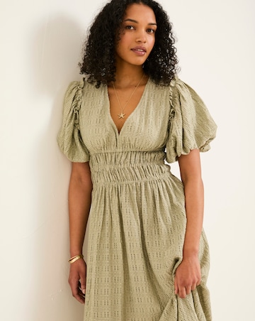 FatFace Copper & Black Tabitha Textured Dress