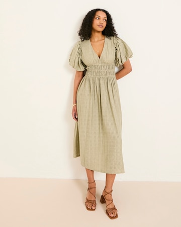 FatFace Copper & Black Tabitha Textured Dress