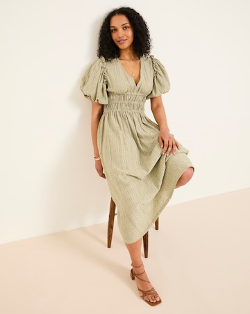 FatFace Copper & Black Tabitha Textured Dress