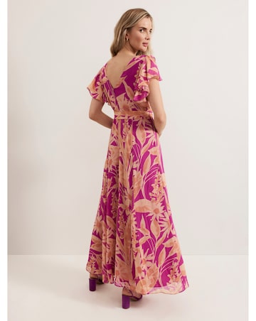 Phase Eight Dinara Printed Frill Detail Maxi Dress