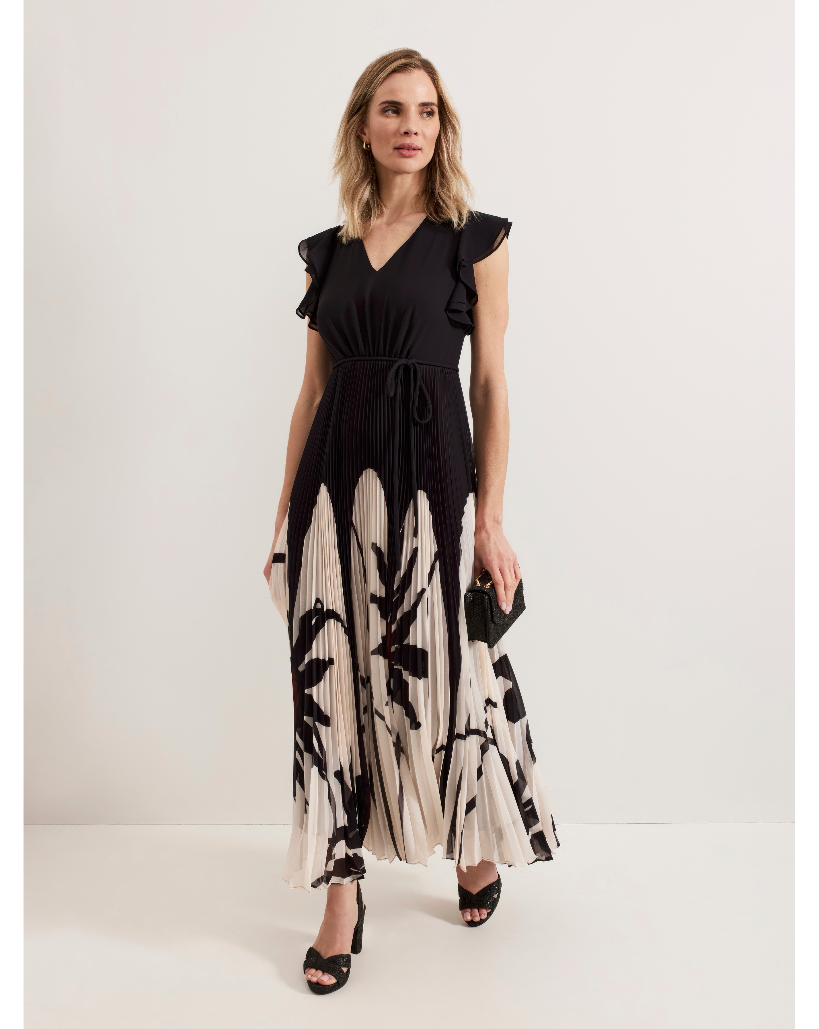 Phase Eight Printed Pleat Maxi Dress
