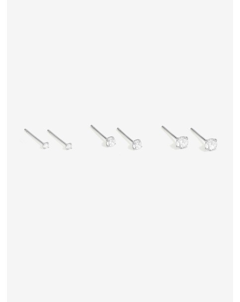 Sterling Silver 925 CZ Round Studs