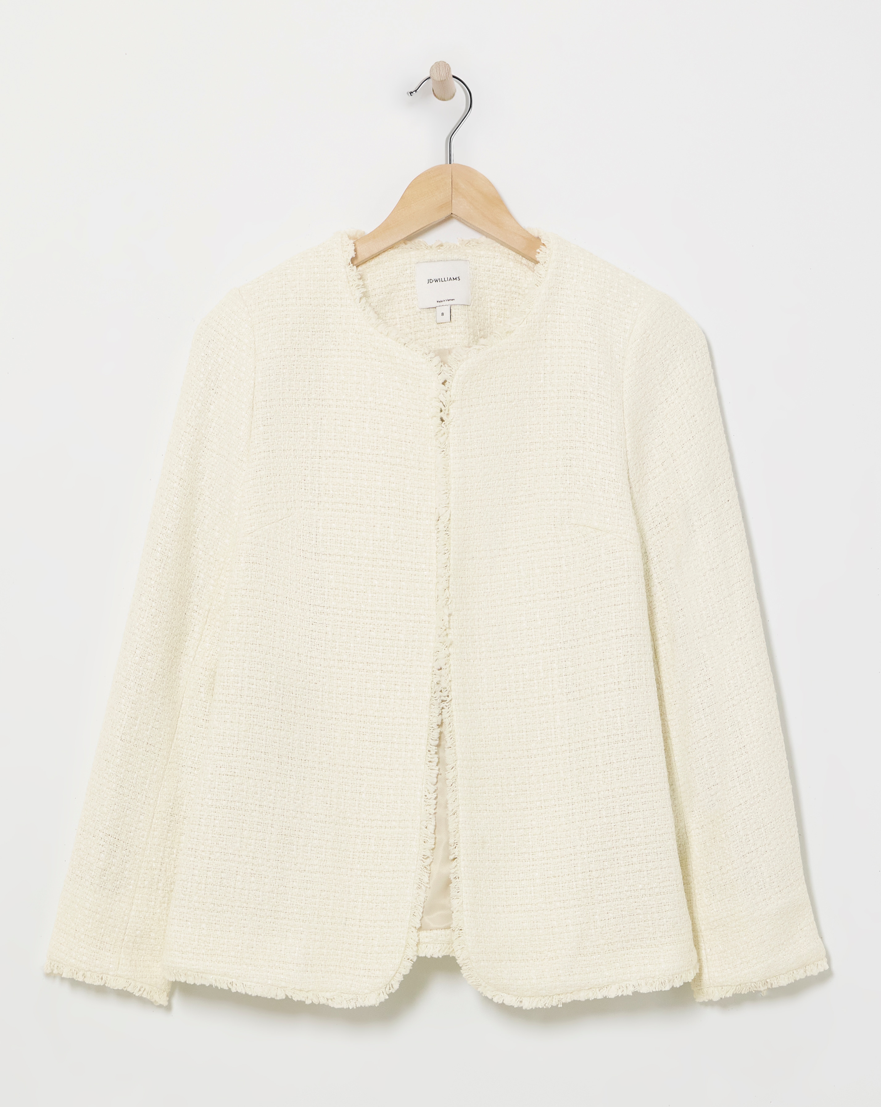 Collarless Boucle Blazer