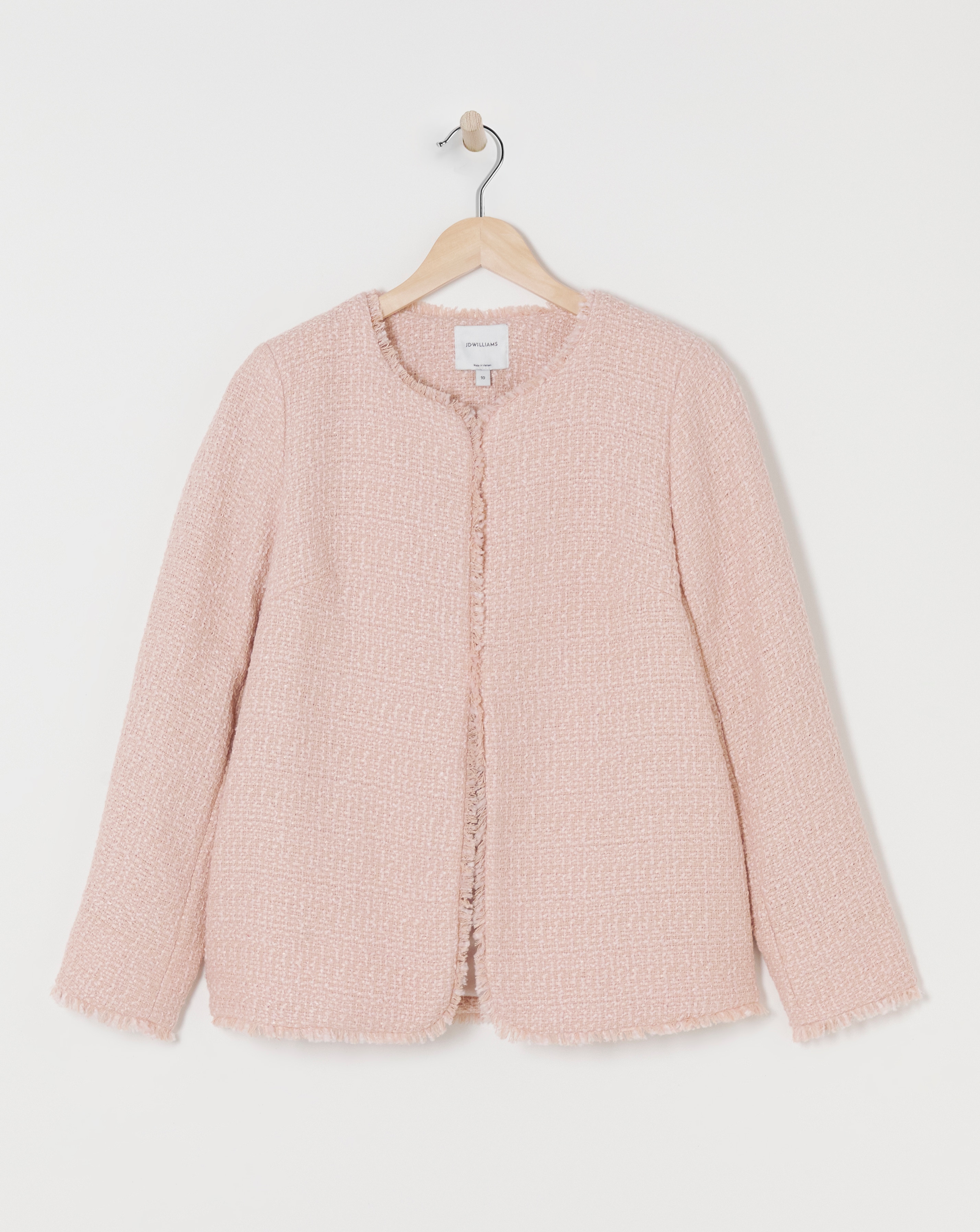 Collarless Boucle Blazer