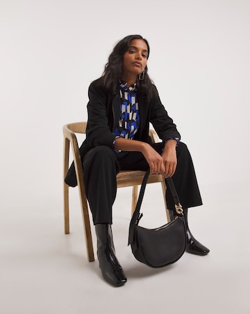 Contrast Stitch Scuba Crepe Blazer