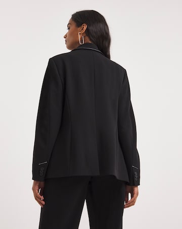 Contrast Stitch Scuba Crepe Blazer