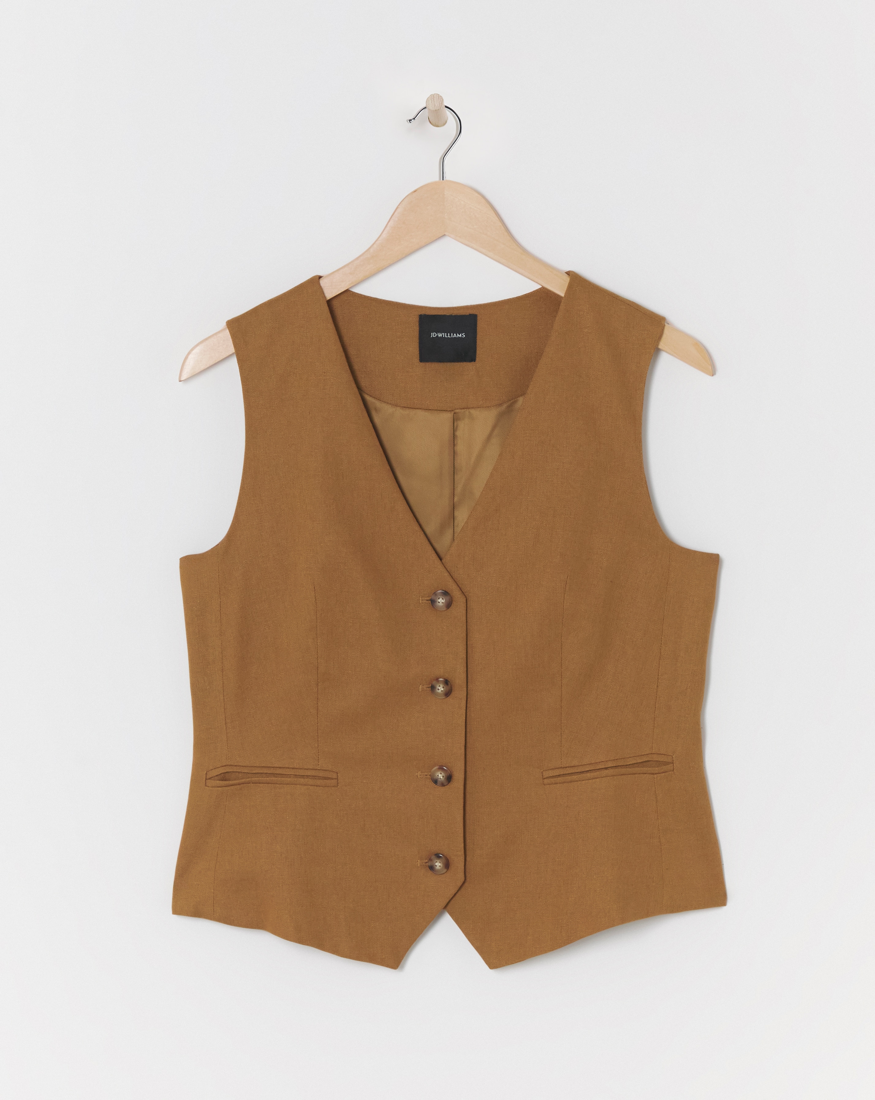 Linen Button Front Waistcoat