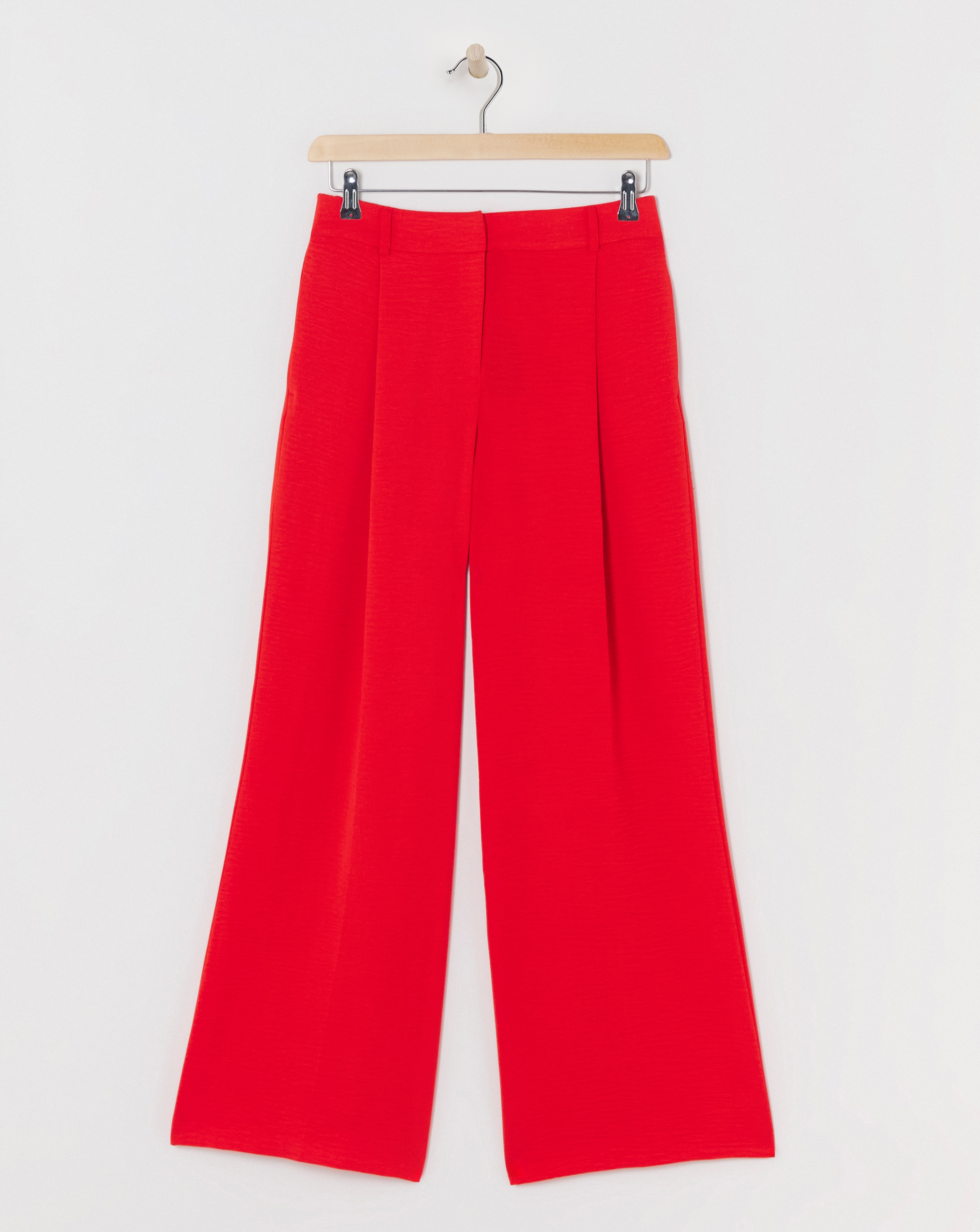 Textured Pleated Wide Leg Trousers