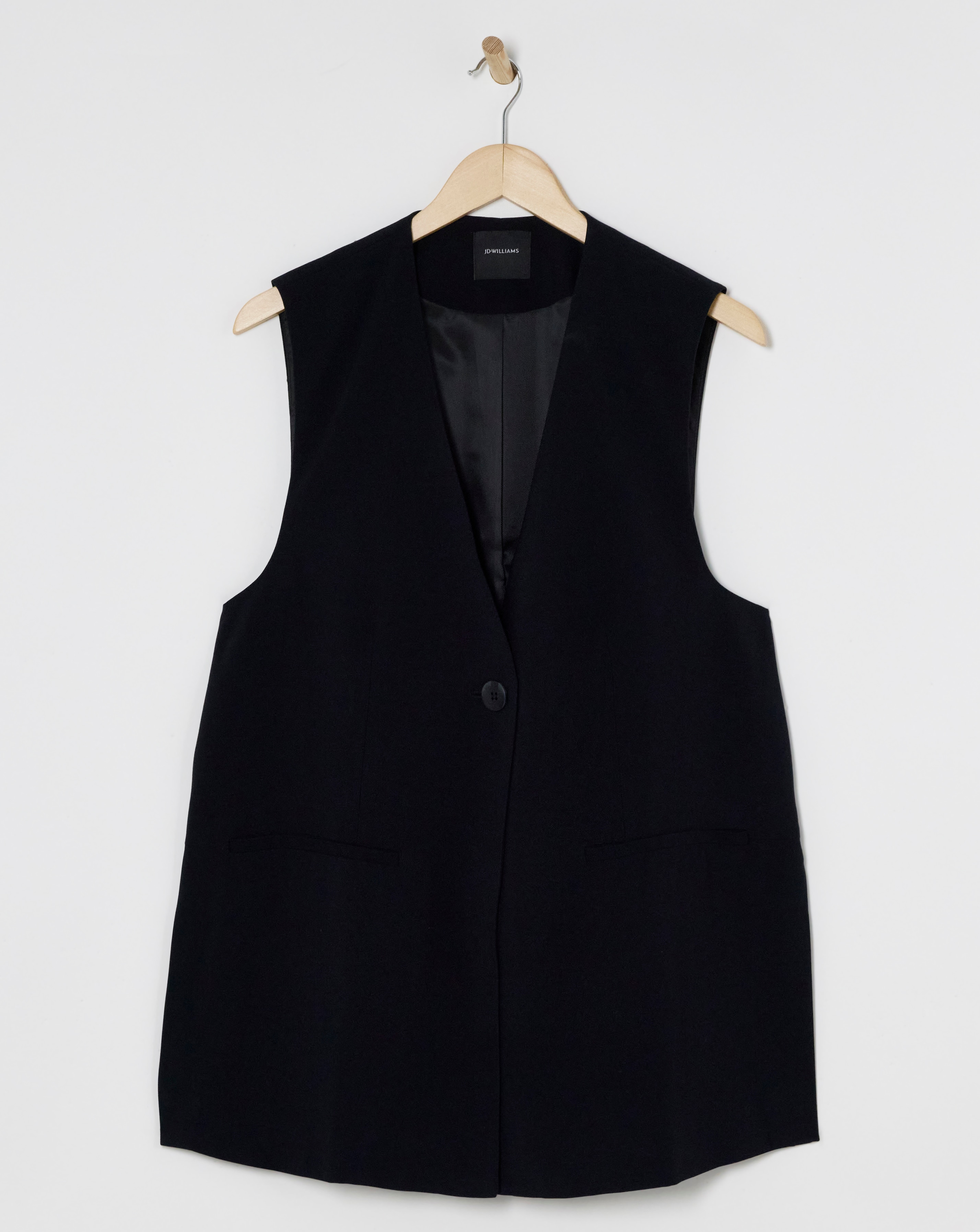 Black Longline Waistcoat