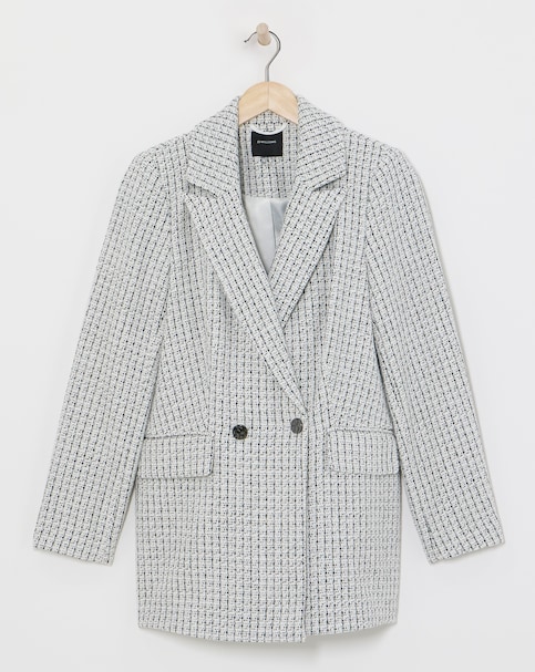Easy Double Breasted Boucle Blazer
