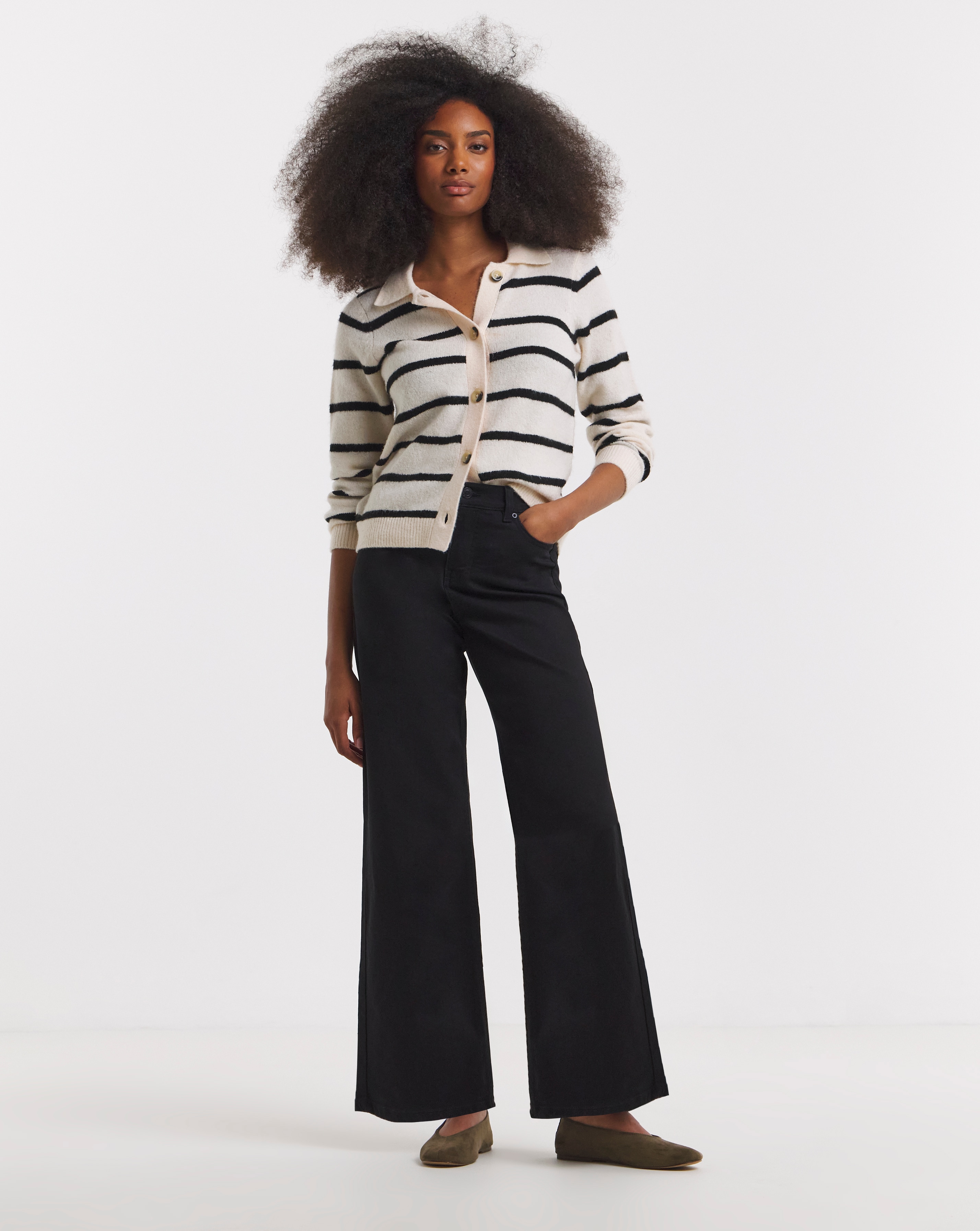 Black 24/7 Wide Leg Jeans