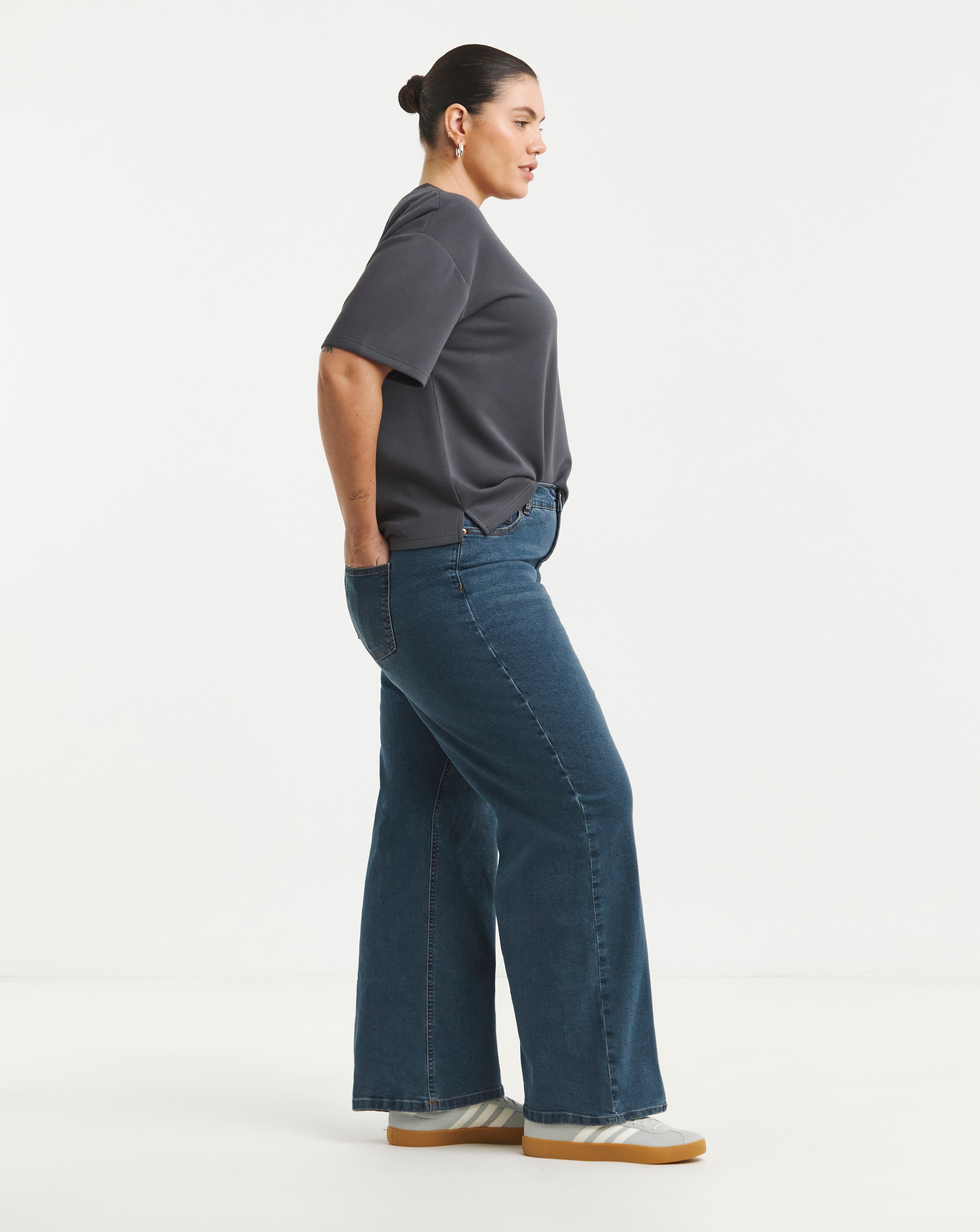 Blue Simply Be 24/7 Wide Leg Jeans