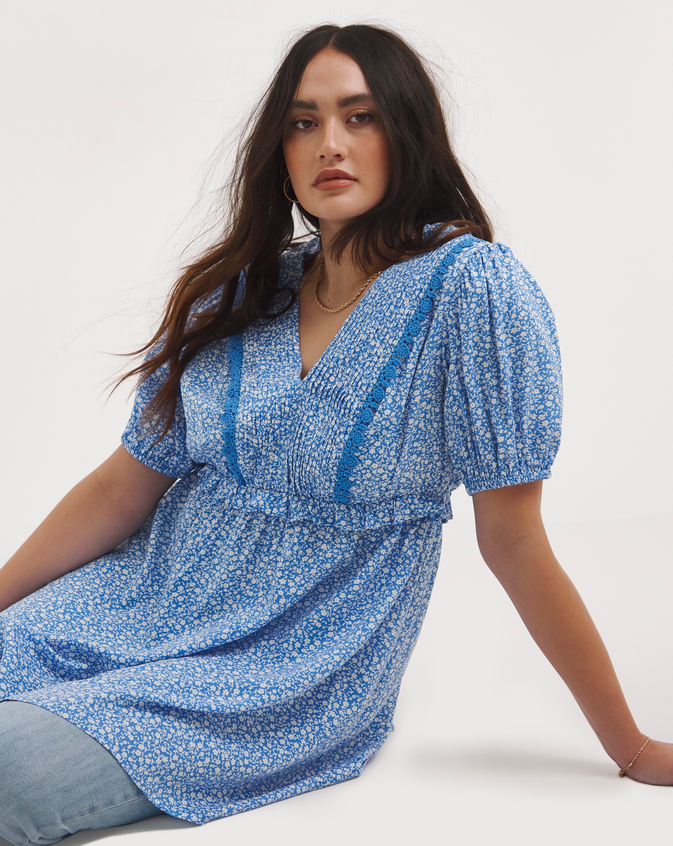 Joe Browns Lace Trim Ditsy Top