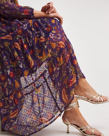 Joe Browns Purple Winter Forest Fruit Midi Chiffon Dress