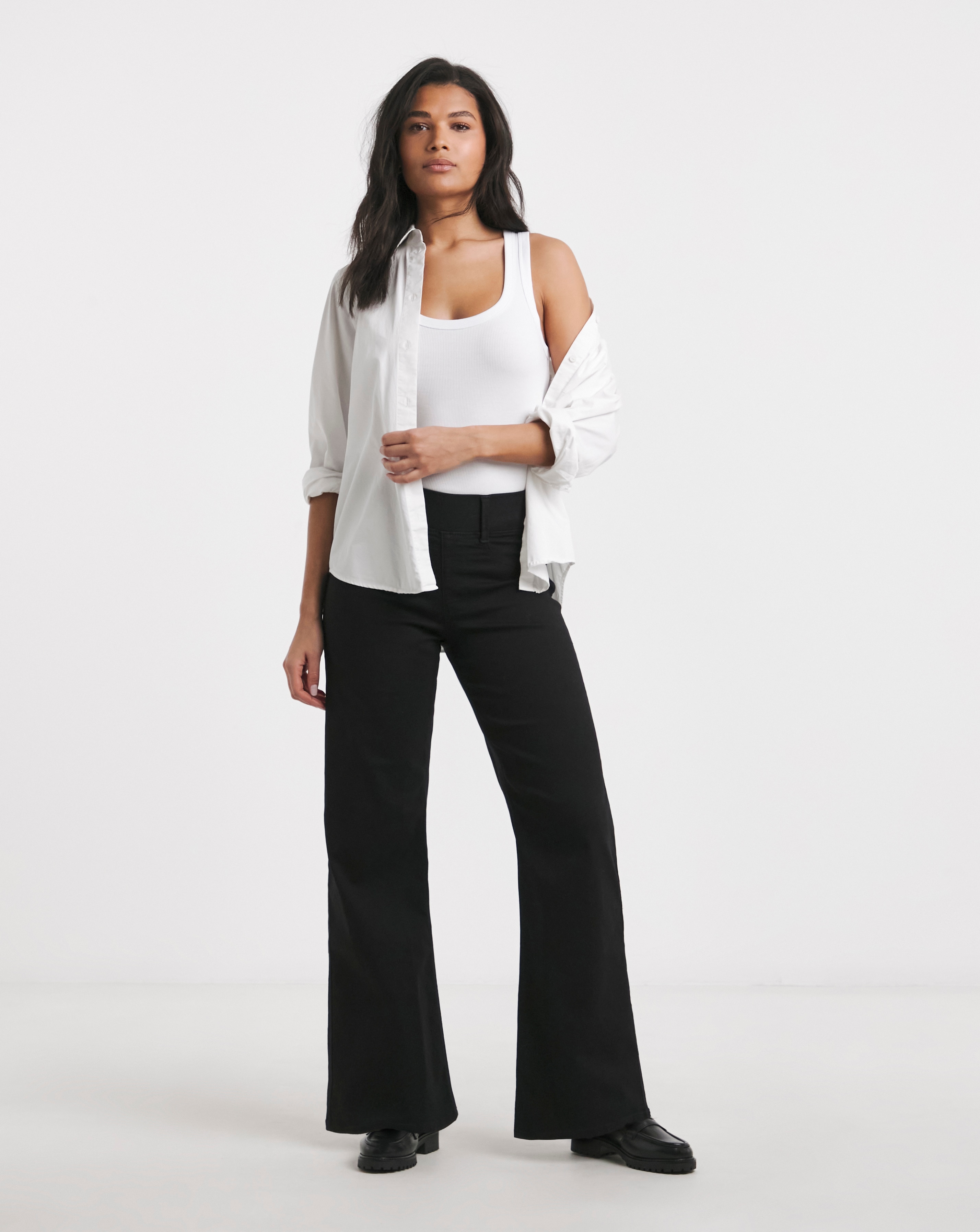 Black Wide Pull On Jeggings