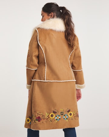 Joe Browns Enchanting Embroidered Faux Fur Coat