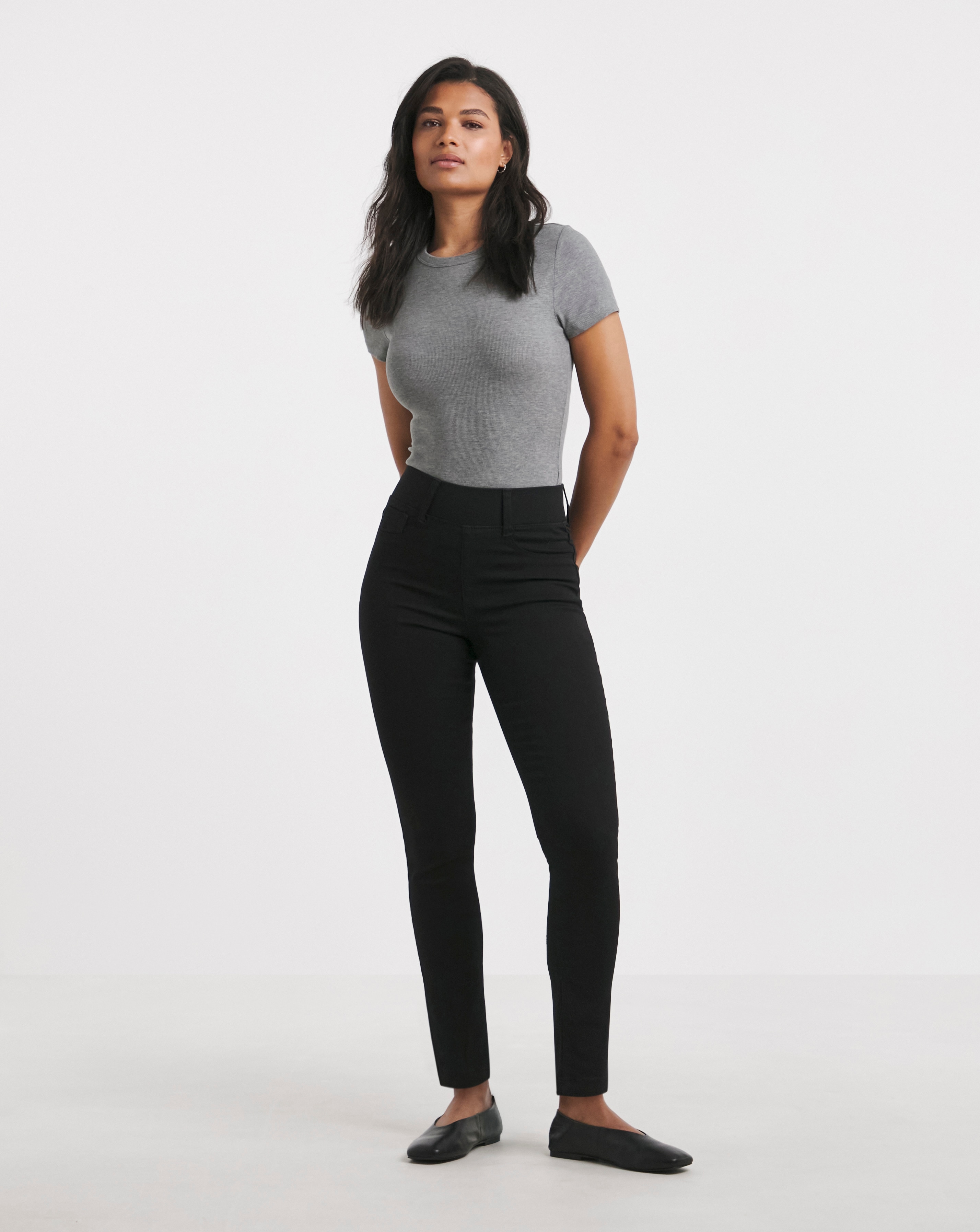 Black Slim Pull On Jeggings