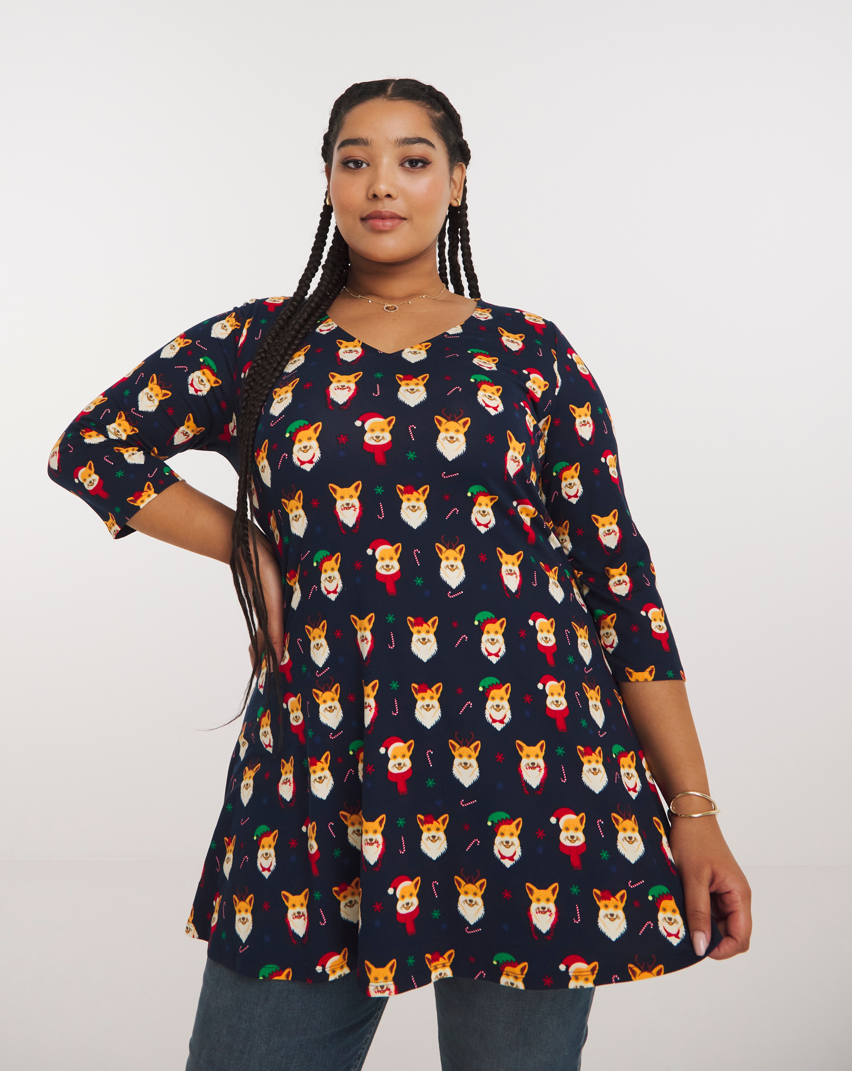 Joe Browns Christmas Corgi Tunic