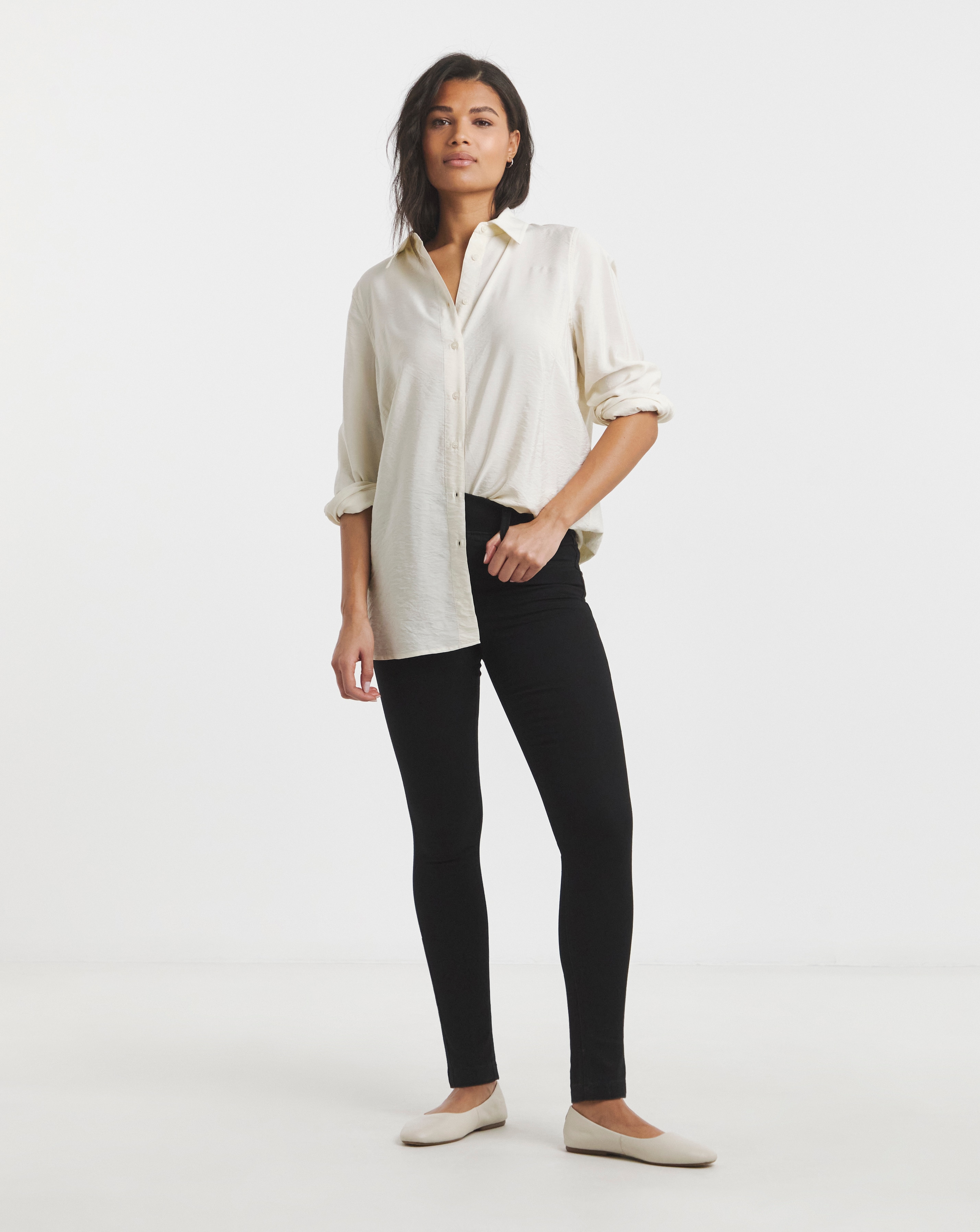 Black Skinny Pull On Jeggings